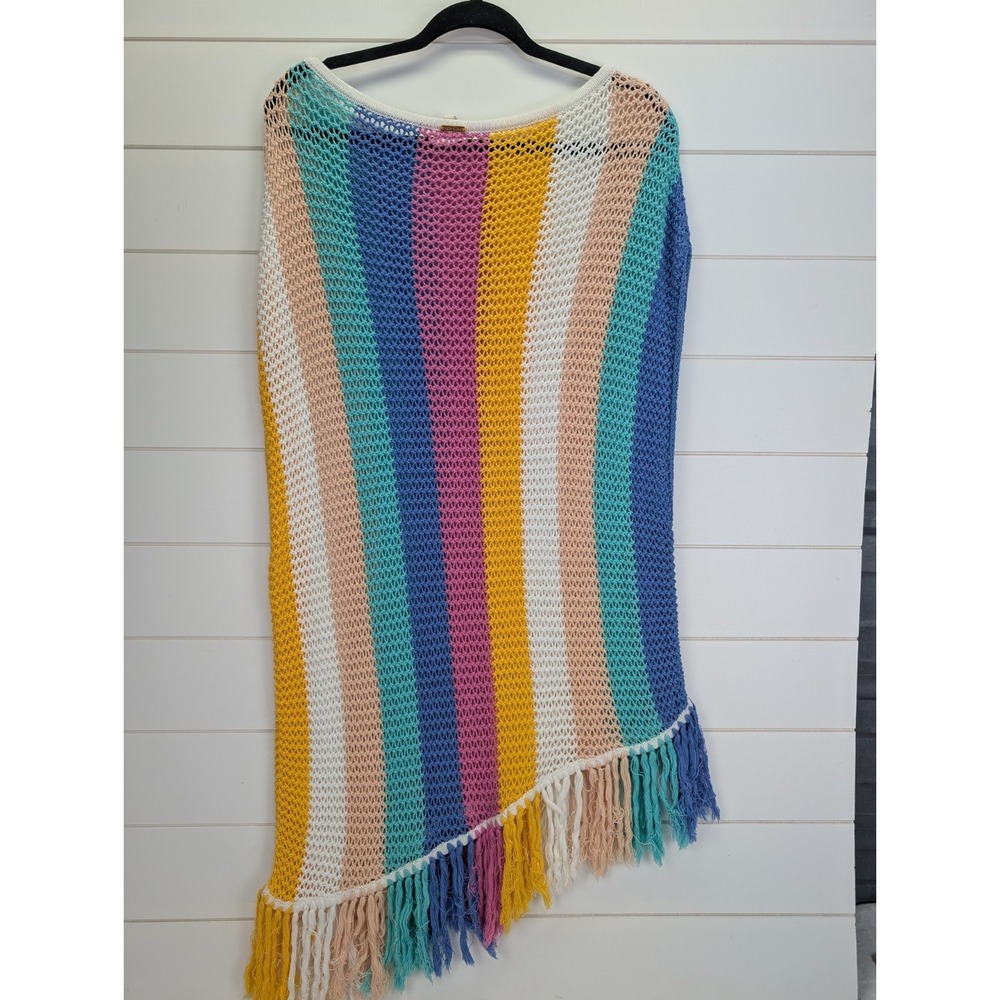 Body Glove Crochet Swim Cover Women Large Open Knit Fringe Unicorn Rainbow Beach - Picture 5 of 12